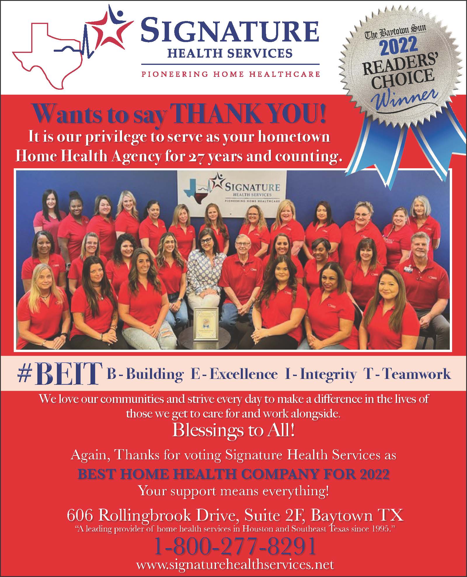 Best-Home-Healthcare-Baytown-2022 reader's choice winner