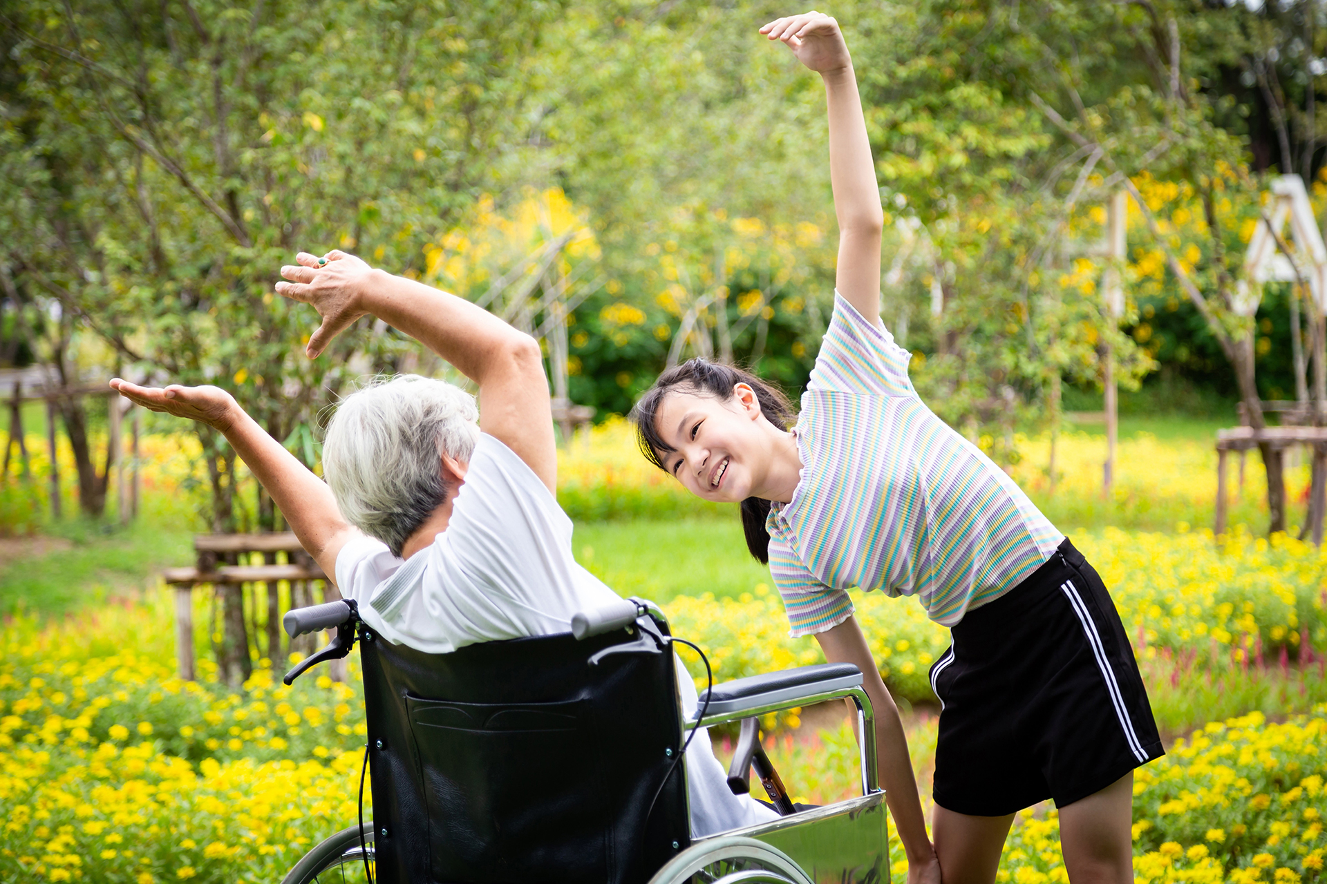 Family working out