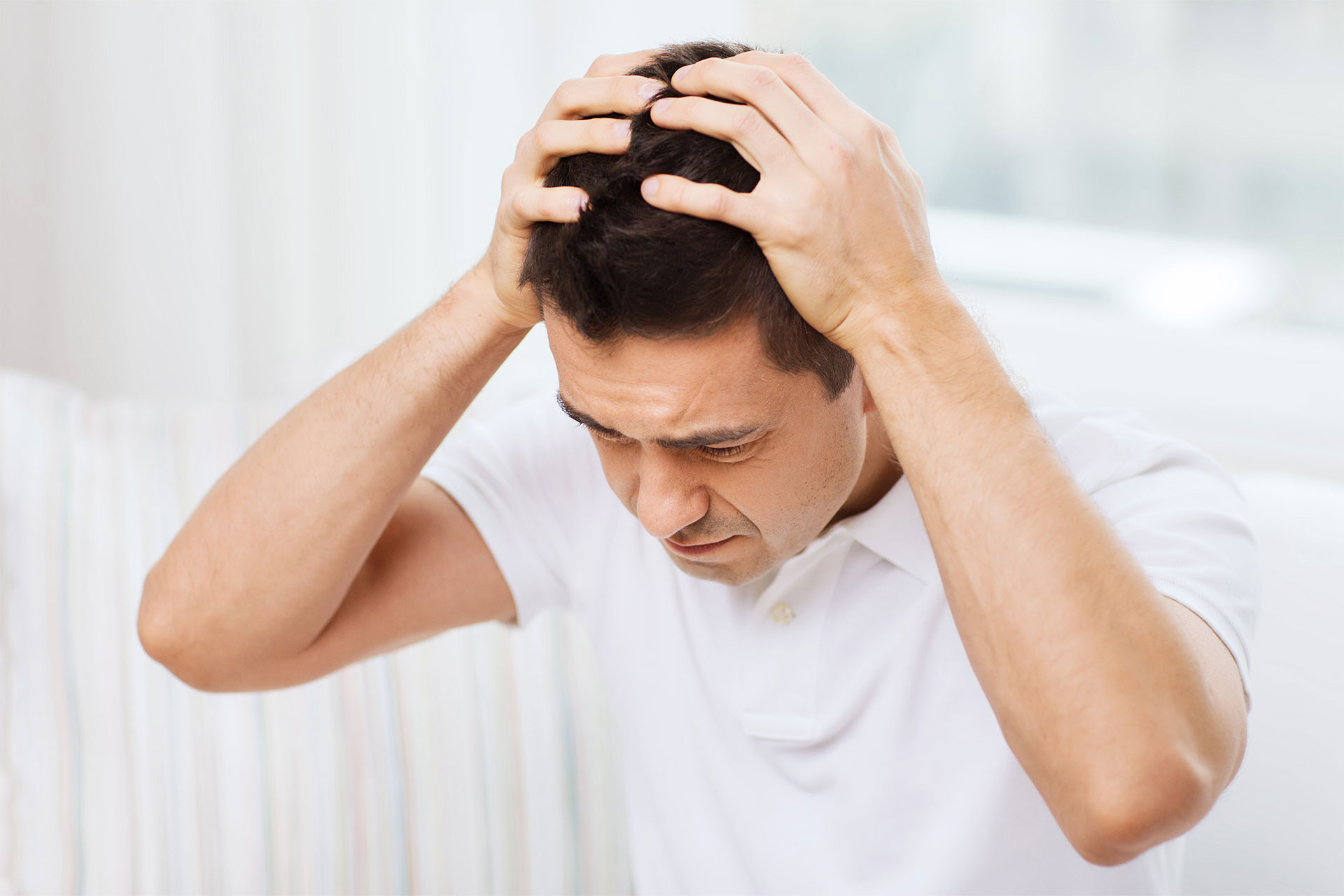 Man having a headache