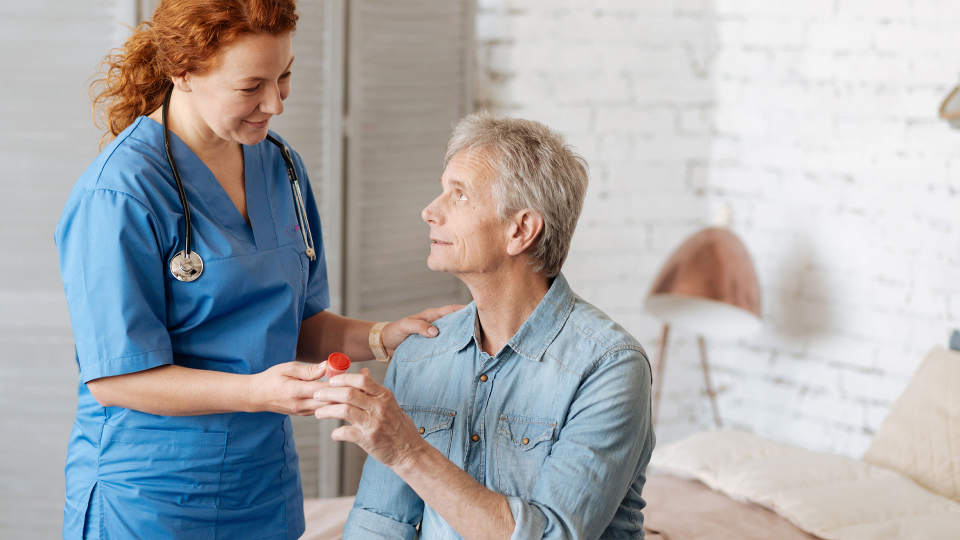 nurse caring for heart attack patient