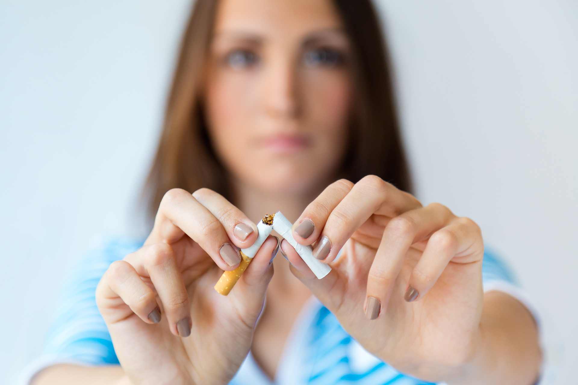 Woman quitting smoking