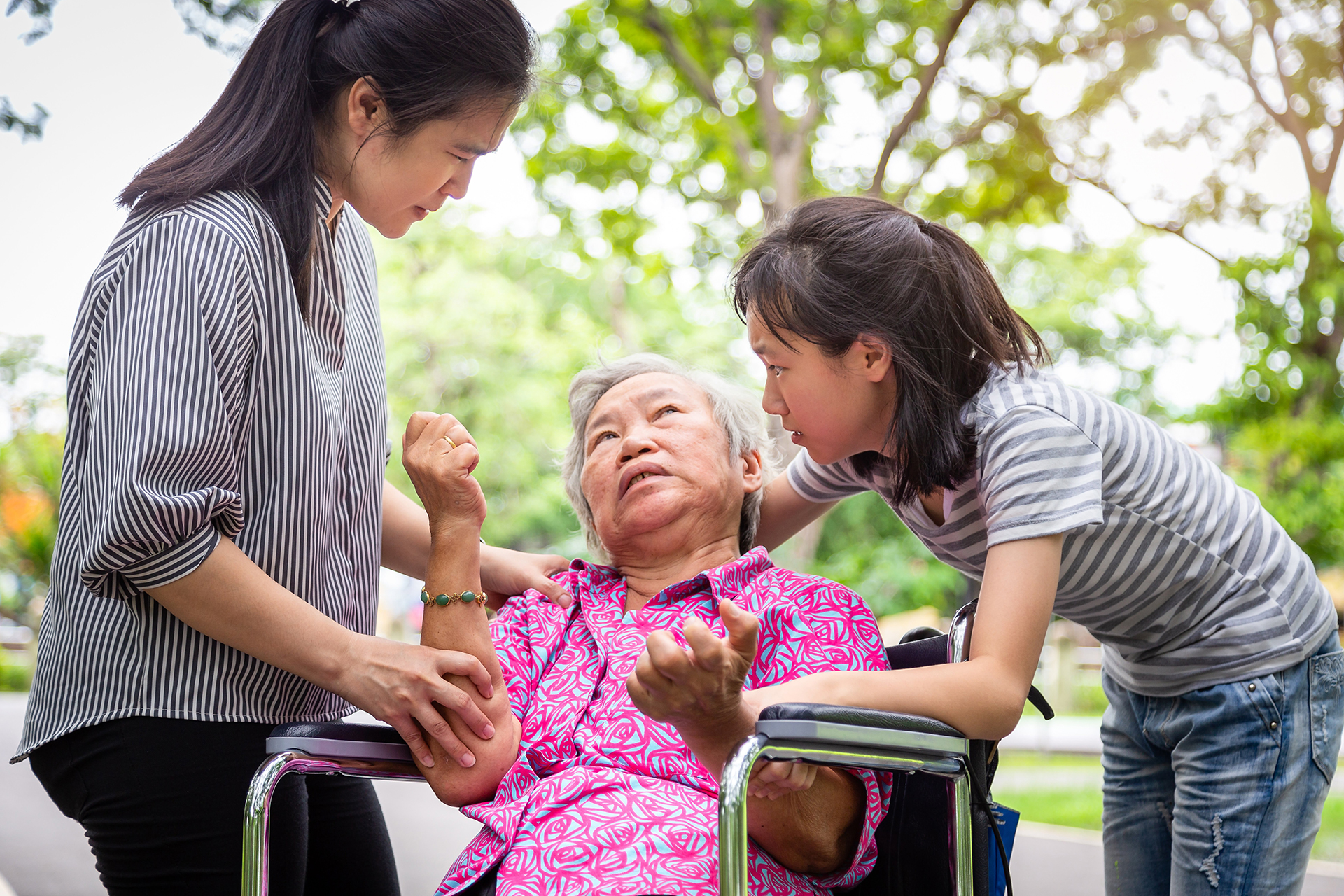 Older woman having a seizure