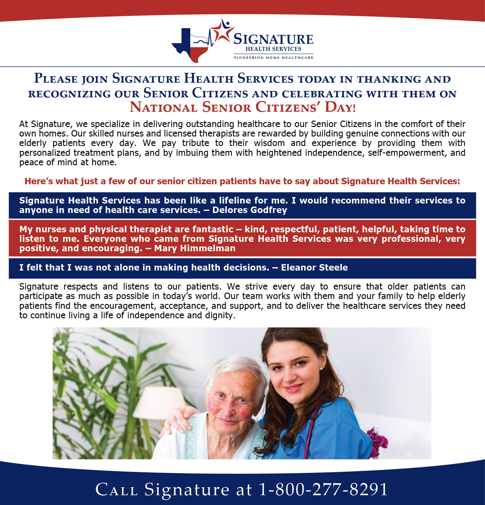 National Senior Citizens' Day - Signature Health Services